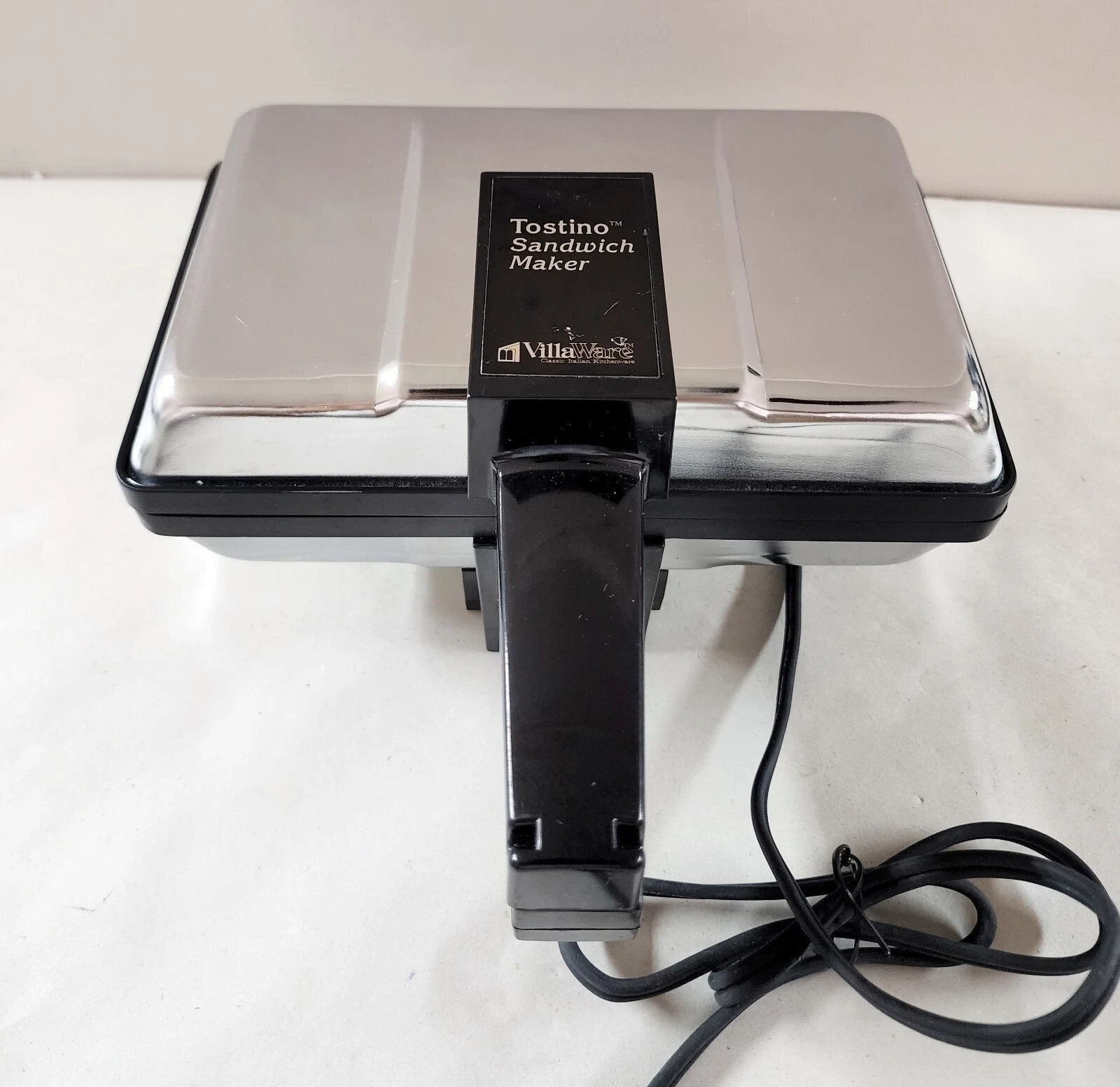 VillaWare Tostino Panini Sandwich Maker Model #3800 Silver - Tested - Working