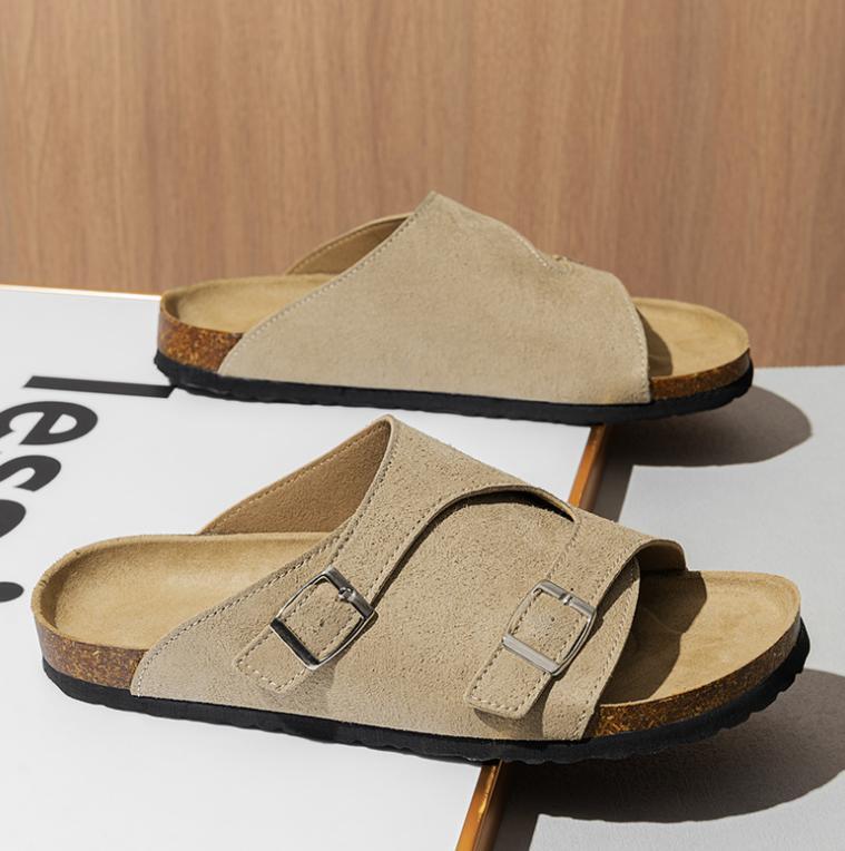 PANTOFOLA D’ORO Sandali moda oversize con fibbia da uomo punta aperta scarpe slip on moda oversize