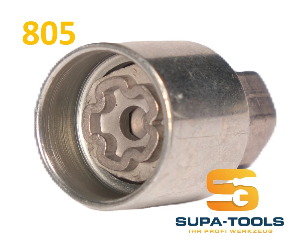 Audi Radsicherung Felgenschloss 805 Code E Schlüssel Nuss Wheel Lock Key OEM - Bild 3 von 4