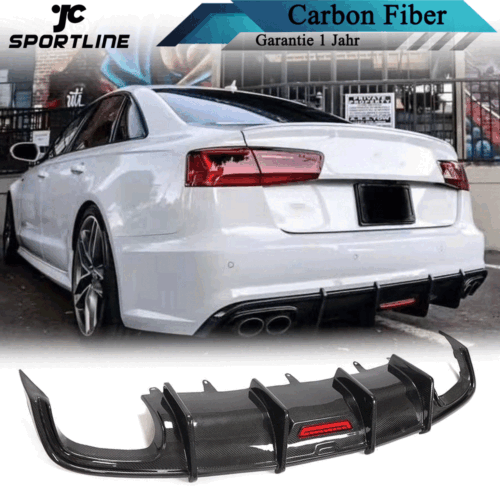 Diffusore posteriore carbonio diffusore paraurti posteriore spoiler per Audi A6-SLINE S6 16-18 - Foto 1 di 12