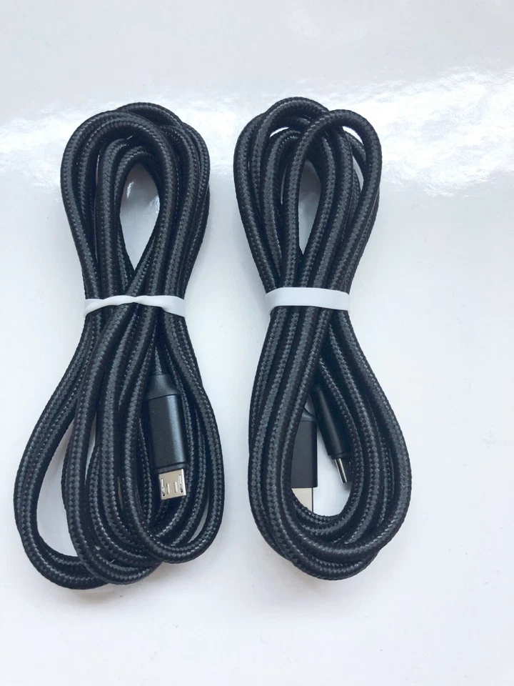 PACK 2 6 pies V9 MICRO trenzado resistente USB sincronización de datos cable cargador Foto 2 de 4