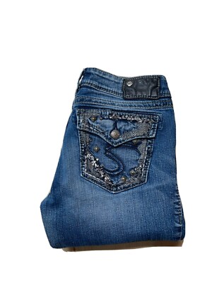 Silver Jeans Suki Bootcut Flap Pockets Womens Tag 27x33 Approx 29x28 Denim Pants