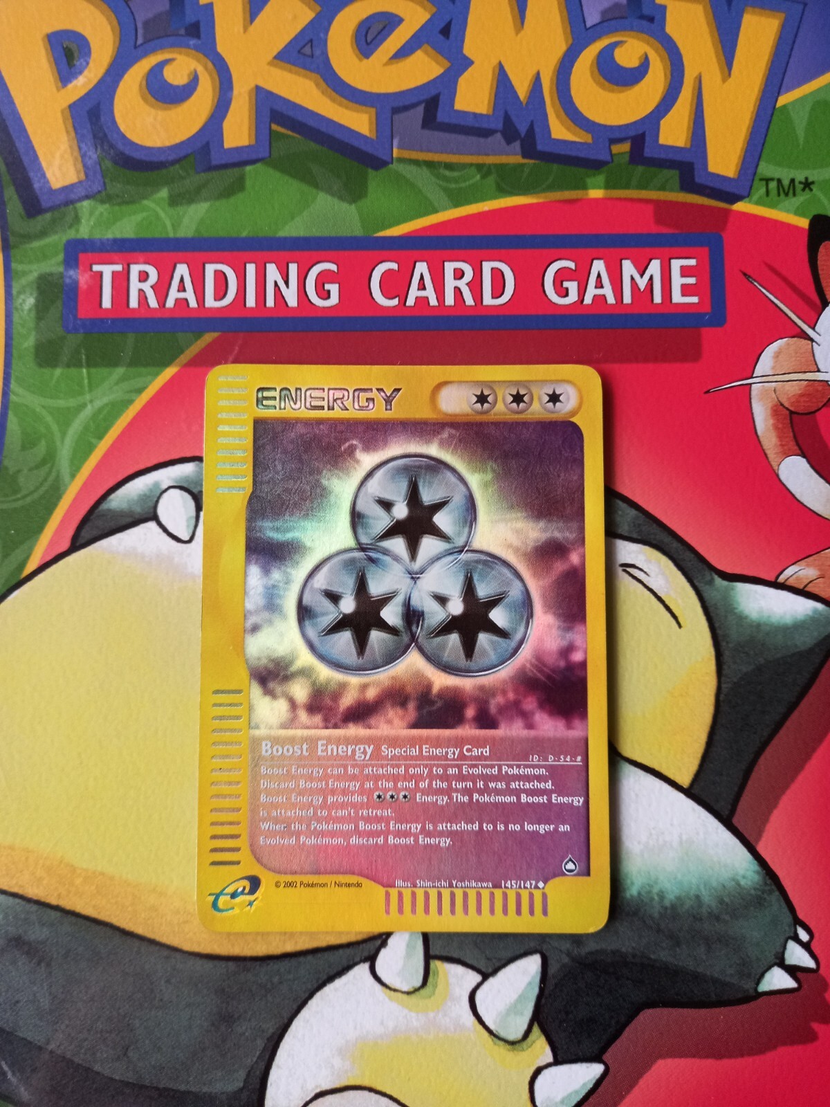 Boost Energy 145/147 Reverse Holo Aquapolis Pokemon Card
