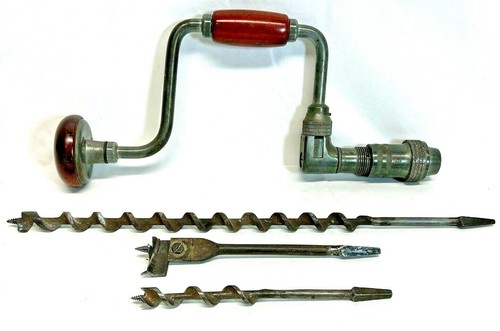 Hand Bit Brace \u0026 3 Mixed Auger Bits 