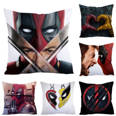 3D Marvel Deadpool Wolverine Kissenbezug Sofa Home Office Decor 45*45cm