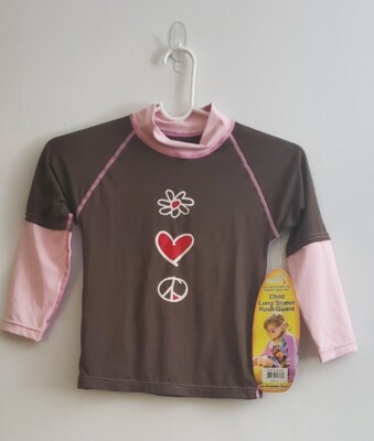 SunSkinz Rash Guard UV Protective Long Sleeve Shirt Swimwear SPF 100 Size 6 Kids