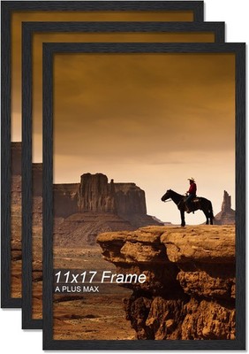 A PLUS MAX 11x17 Picture Frame Set of 3, Black Engineered Wood 11x17,