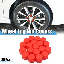 20pcs 17mm Rubber Car Wheel Tire Nut Screw Lug Dust Cover Caps Hub Protector Red