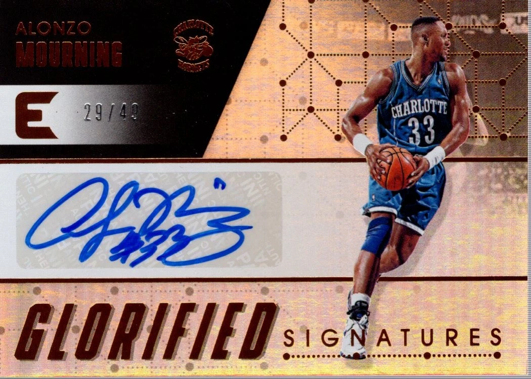 Panini Alonzo Mourning Basketball Autographed Sports Trading Cards