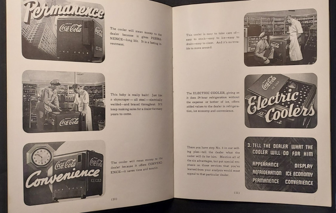 1940 Advertising Salesman Book Coca-Cola Bottling Co Retail Store Coke Coolers