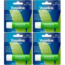 (Pack of 4)  Vaseline Lip Therapy Stick Aloe Vera Petroleum Balm Sticks