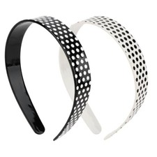 Polka Dot Black White 1  Headband Hair Head Bands for Women 2PCS - Cute Black
