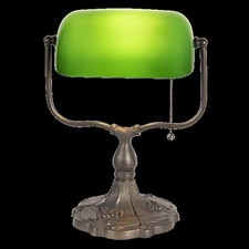 5LL-1144GR Tiffany Bleiglaslampe Bankerlampe Tischlampe Lampe Tischleuchte Leuch