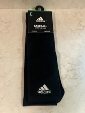 NEW ONE PAIR MENS ADIDAS BASEBALL SOCKS OVER THE CALF COMPRESSION BLACK LARGE