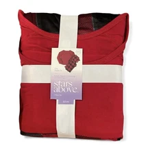 Stars Above Cozy Pajama Set Womens XXL Red Plaid Long Sleeve Shirt and Pant