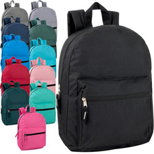 15 "L Classic Polyester Backpack with Adjustable Straps - Multiple Colors
