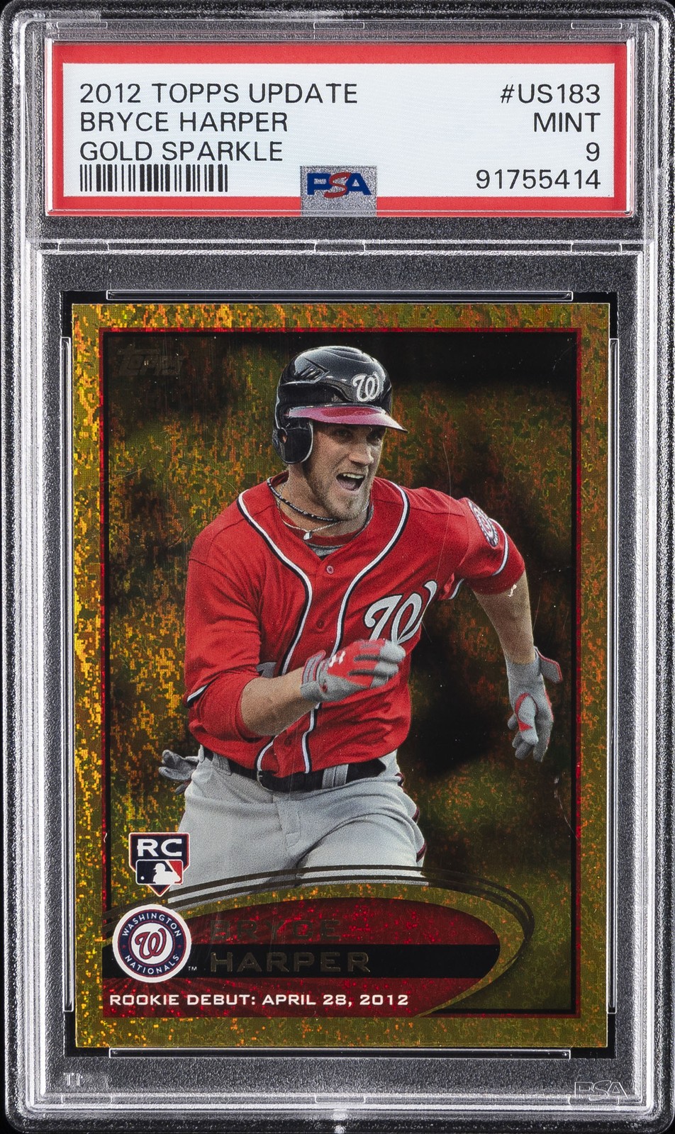 2012 TOPPS UPDATE GOLD SPARKLE #US183 BRYCE HARPER ROOKIE RC PSA 9