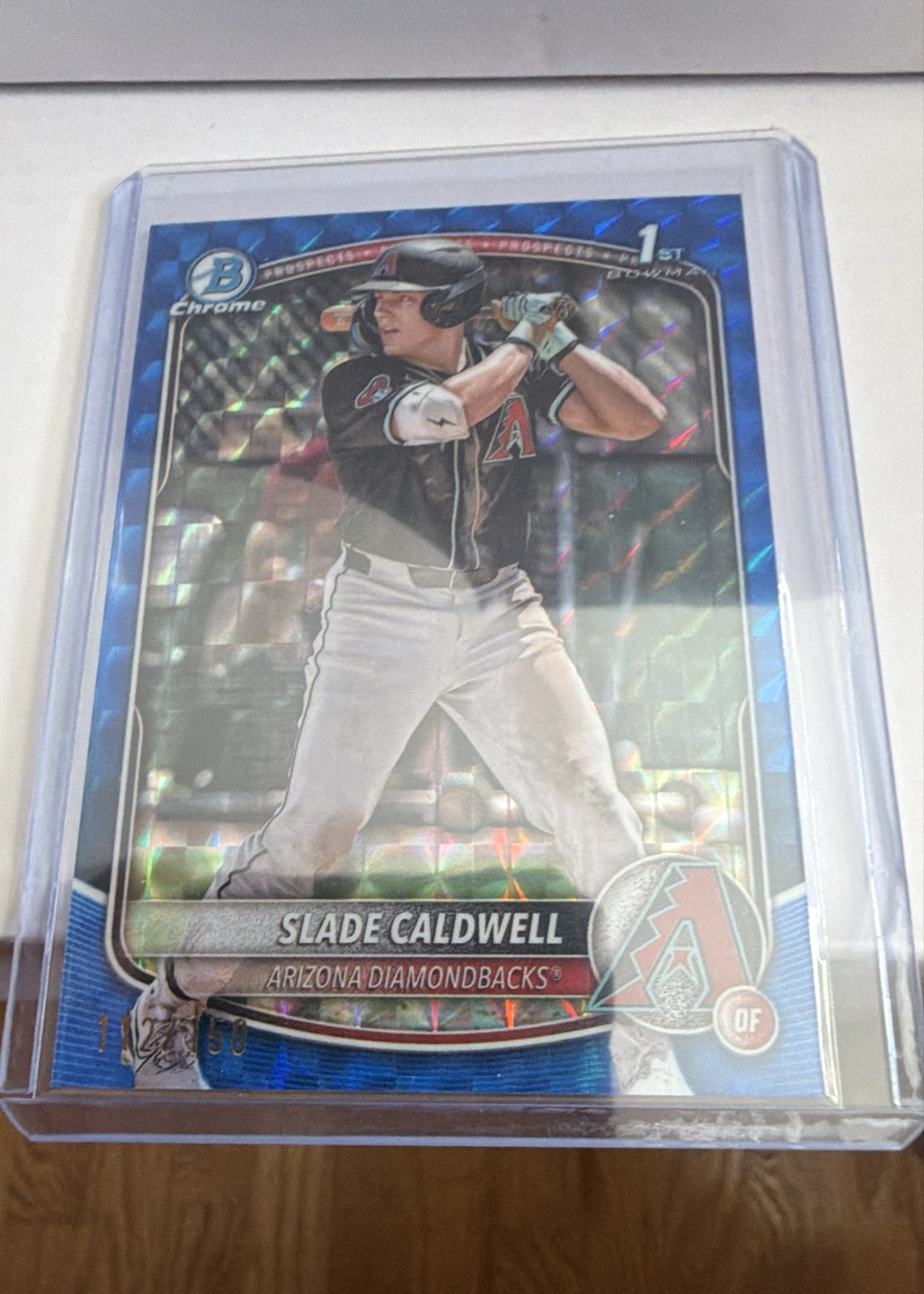 2025 Bowman -Chrome Prospects Slade Caldwell #BCP-21 Blue Geometric Ref /150
