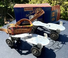 Vtg 1950's Union Hardware Company No. 5 Roller Skates w/ Original Rough Box