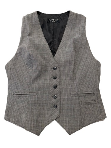 Norma Kamali, VTG Women’s Size M Norma Kamali Vest Gray Plaid