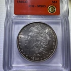 1885-O MORGAN Dollar ICG MS63 BREAKMINT RED LABEL  TONED