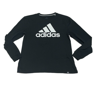 Adidas Climacool Performance Long Sleeve Shirt Mens Medium Black Logo Athletic T