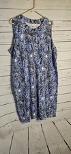 J. Jill Women's Sleeveless Sea Life Print Dress SZ 2x Cotton Modal Blend Blue...