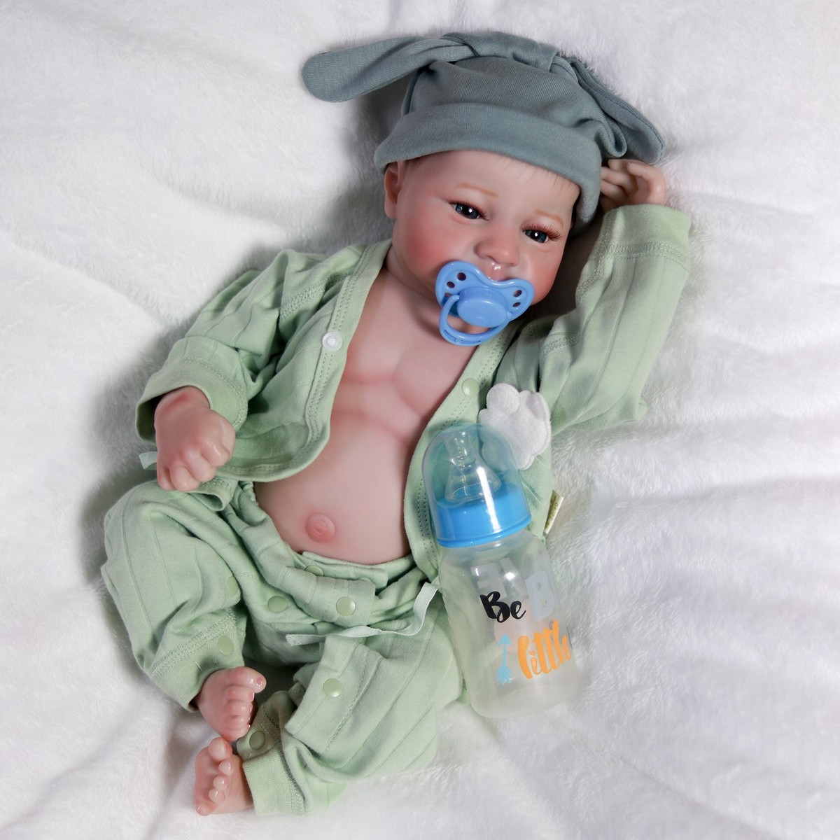 Waterproof Reborn Newborn Baby Dolls Lifelike Boy Doll Full Body