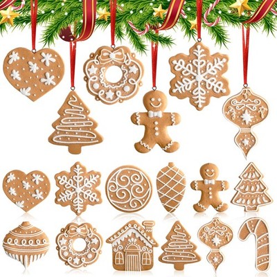 12 Pcs Gingerbread Cookie Ornaments, Funny Christmas Tree Cookie Decorations,...