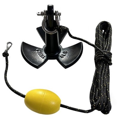 XIALUO Marine River Anchor Kit 8 lb Black PE Coated Kayak Anchor Accessories ...