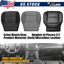 For 2015-2019 Chevy LS Tahoe LT LTZ Front Bottom Cloth Seat Cover Black/Gray
