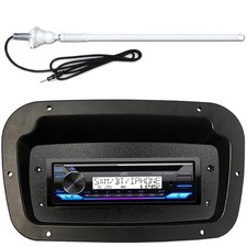 JVC KD-T92MBS 1-DIN Yach Receiver, Marine Kit, White Long Range Radio Antenna