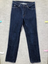 Vintage Levi's 42509 Brass Plate Jeans Mens 33x36 USA Made Dark Wash 80s