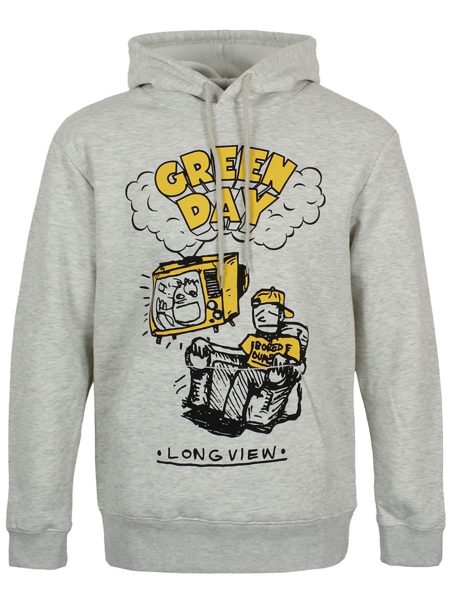 Green Day Hoodie Longview Doodle Men's Grey