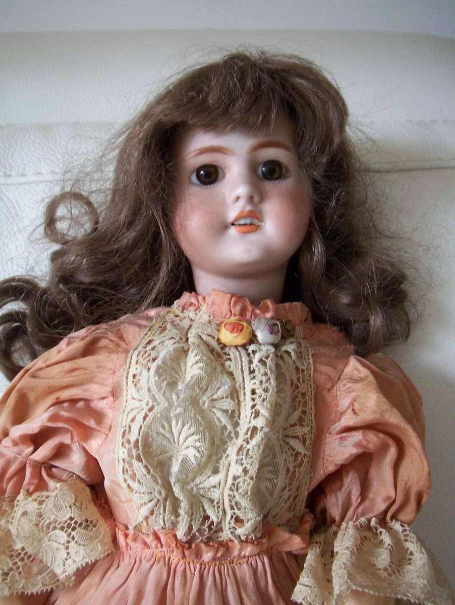Poupée Ancienne Allemande En Porcelaine – Marque DEP, 50 Cm, Années 1900