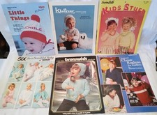 15 VTG Knitting Crochet Pattern Lot Baby Infant Toddler Children 1950's - 1980's