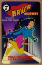 7u Presenting Debit-Card Woman. 1993 AmeriVox Show Card Phone Card