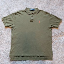 Polo Ralph Lauren Polo Shirt Mens Large Olive Green Short Sleeve Pony Logo