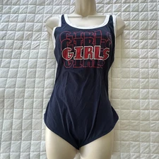 CHARLOTTE RUSSE Bodysuit Womens XL Navy Blue Tank Girls Girls Graphic Retro Y2K