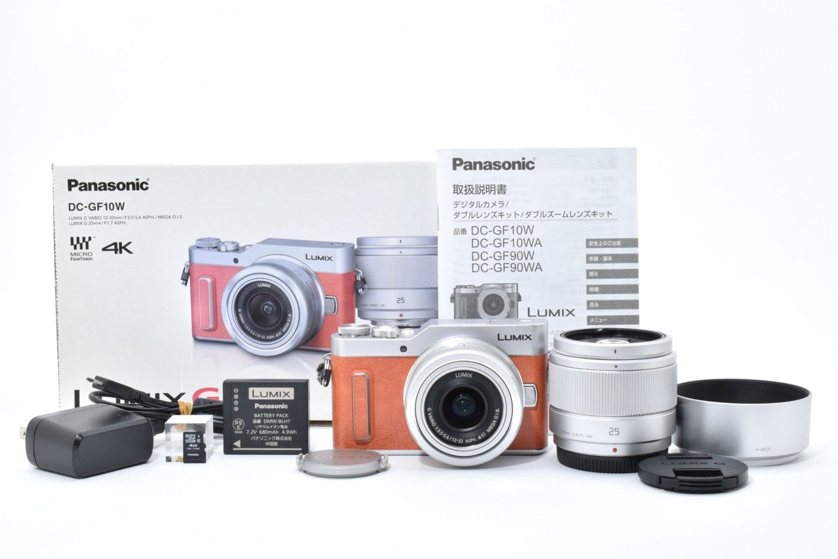 Near MINT w/Box] Panasonic Lumix DC-GF10 Orange w/2 Lens kit