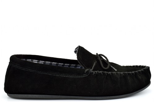 Pantoufles mocassins homme extra larges mocassins en daim véritable tailles 14/15 - Photo 1/4