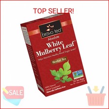 Bravo Tea Absolute White Mulberry Leaf Herbal Tea Caffeine Free, 20 Tea Bags