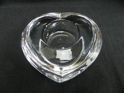 Orrefors Kerzenständer Glas Herzform Signiert