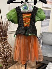 Rubie s Girls Witch Halloween Costume Dress w/ Hat Headband Size Small 4-5