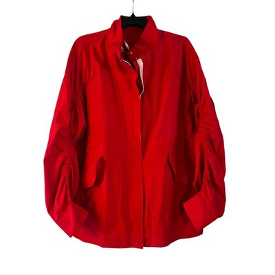 Fabletics Rain Jacket Size XL Full Zip Scrunched Long Sleeve Outdoor Oversized