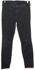 MOTHER LOOKER ANKLE FRAY "Guilty as Sin" Distressed Black Jeans Size 27
