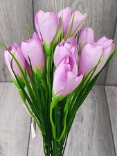 Artificial Crocus Flower Pink Bouquet 30cm Spring Decor