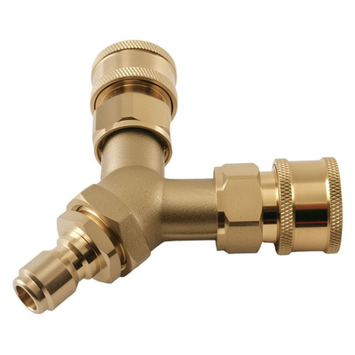 #ad #ad 3 8#x27;#x27; Pressure Washer Tee Y Adapter Brass Quick Connect 2 Gun Splitter Fitting $21.31