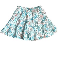 NEW ABERCROMBIE KIDS Linen Blend Skort / Skirt Size 11/12 Floral Print Tiered