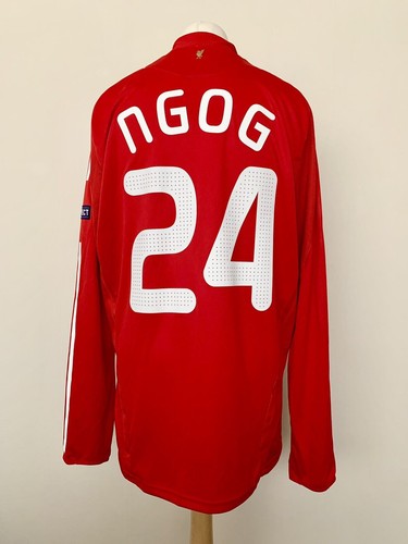 Liverpool FC 2009-2010 home Europa League Ngog match worn Adidas England shirt - Picture 4 of 10